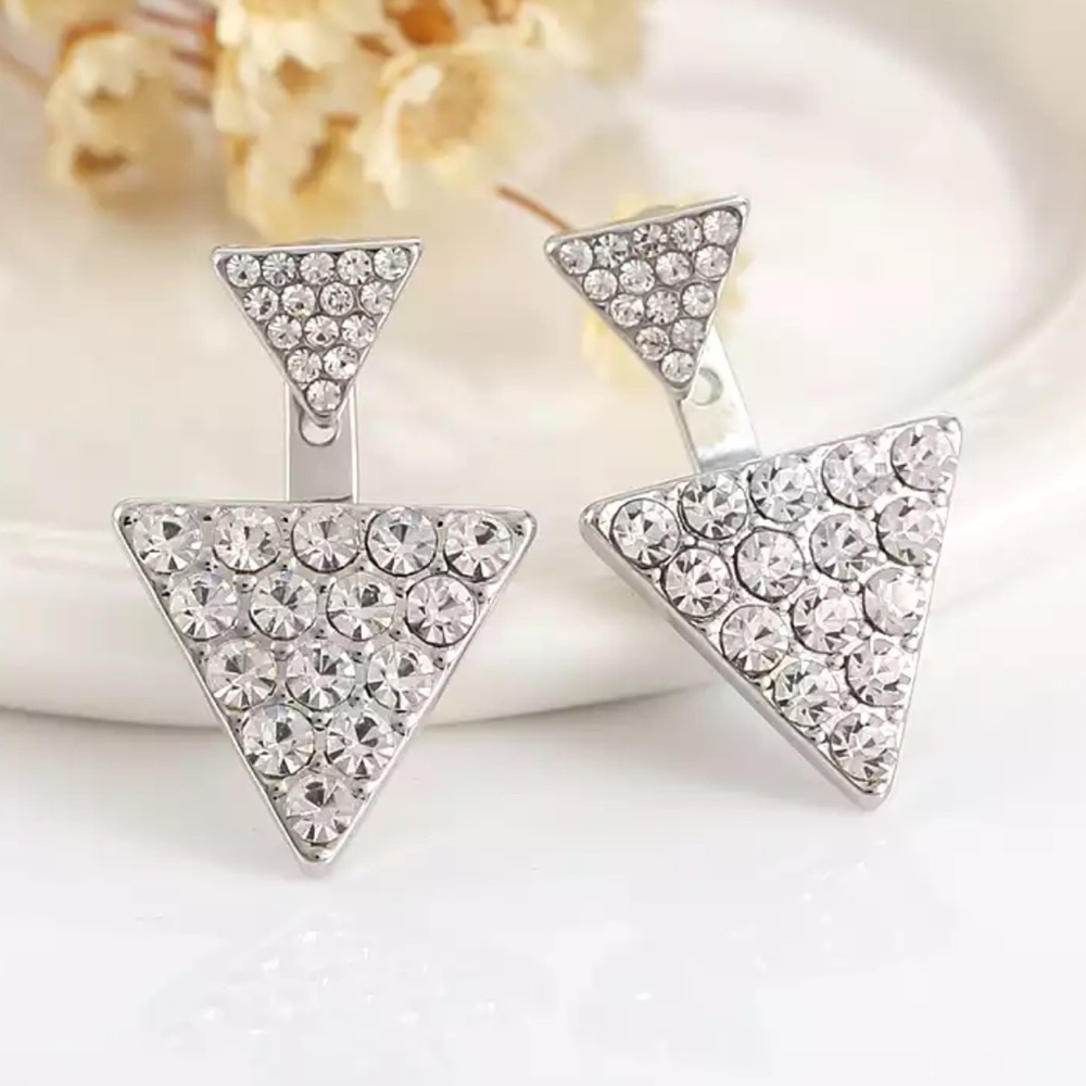 Triangle Ear Jacket Earrings - Picture 5 of 6